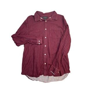 Men's Banana Republic‎ Standard Fit Long Sleeve Button Down Size L Maroon